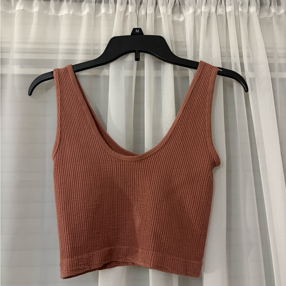Dry Goods Terracotta Ribbed Crop Top